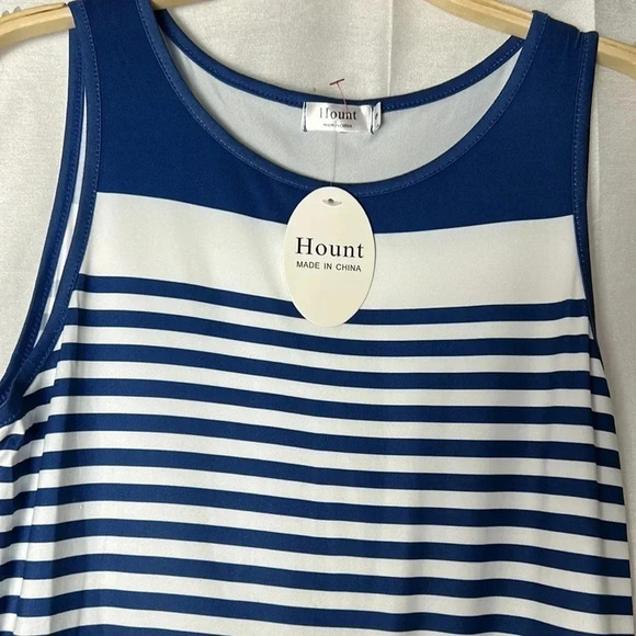 Y2K NWT HOUNT. Halter Dress, women S. Colorblock,striped,coastal,Resortwear - Picture 11 of 15